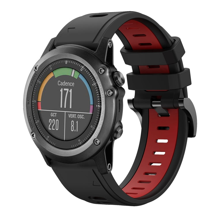 For Garmin Fenix 3 HR 26mm Two-Color Sports Silicone Watch Band