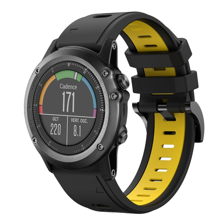 For Garmin Fenix 3 HR 26mm Two-Color Sports Silicone Watch Band
