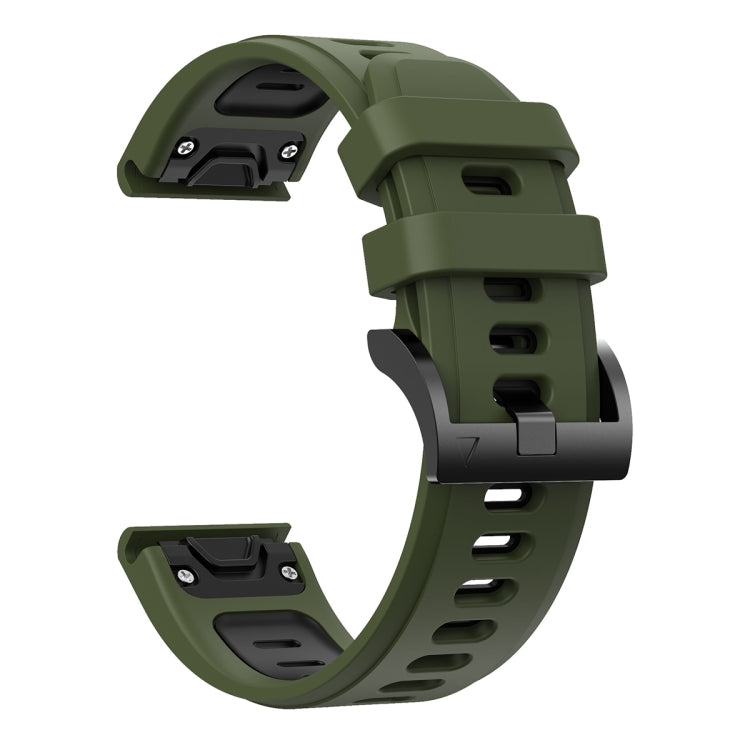 For Garmin Fenix 3 HR 26mm Two-Color Sports Silicone Watch Band