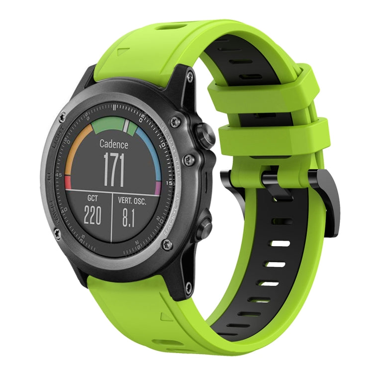 For Garmin Fenix 3 HR 26mm Two-Color Sports Silicone Watch Band