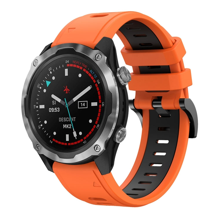 For Garmin Descent MK 2 26mm Two-Color Sports Silicone Watch Band