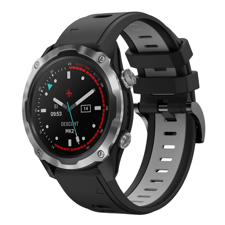 For Garmin Descent MK 2 26mm Two-Color Sports Silicone Watch Band