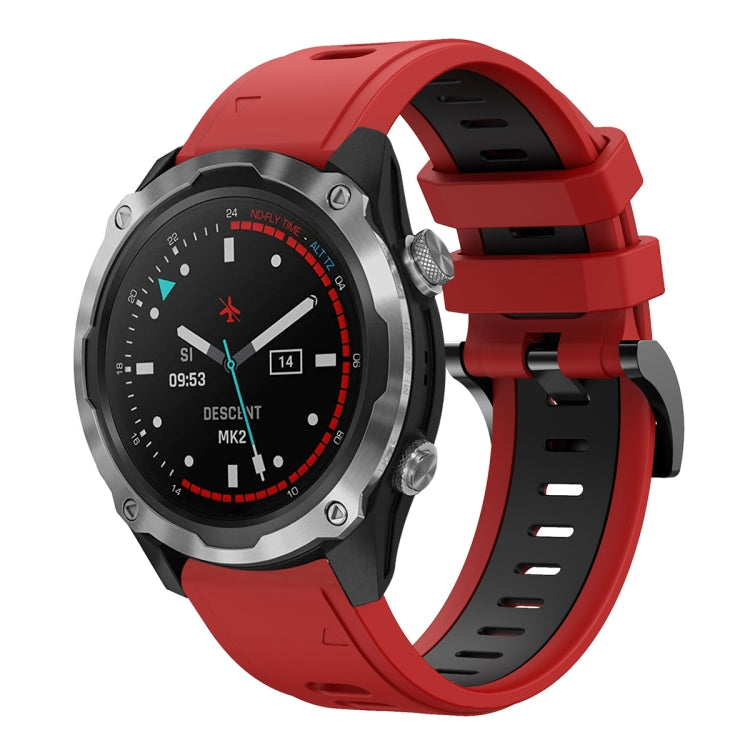 For Garmin Descent MK 2 26mm Two-Color Sports Silicone Watch Band