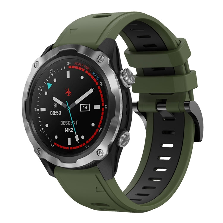 For Garmin Descent MK 2 26mm Two-Color Sports Silicone Watch Band