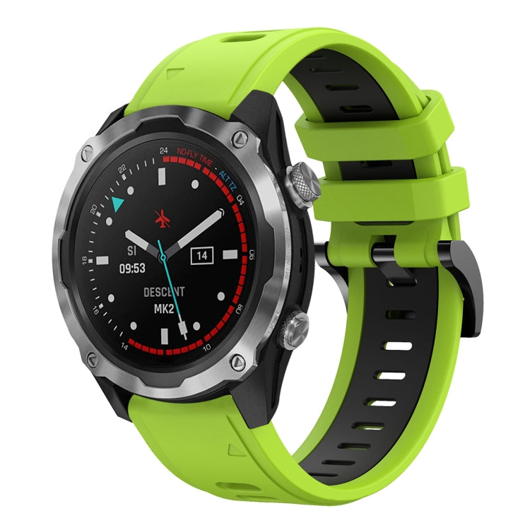 For Garmin Descent MK 2 26mm Two-Color Sports Silicone Watch Band