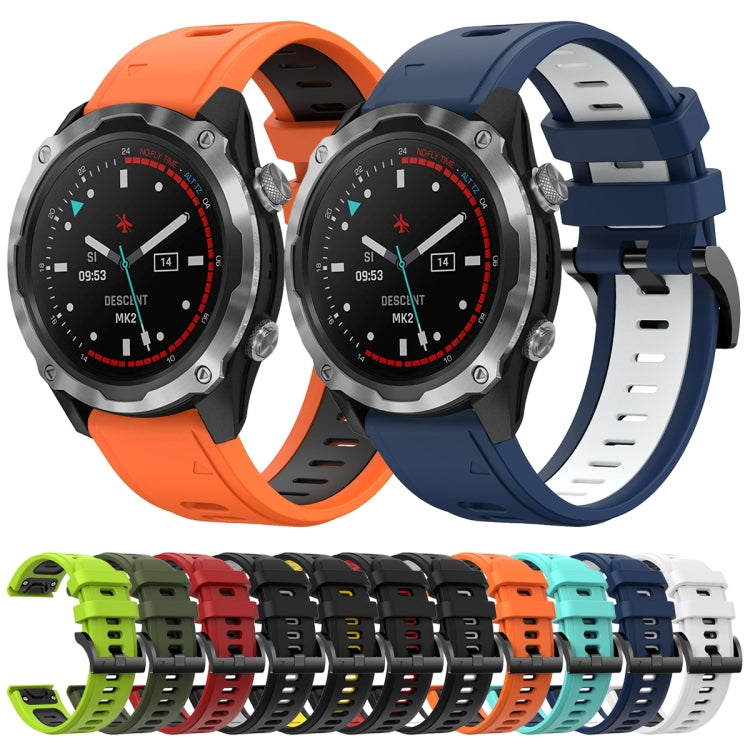 For Garmin Descent MK 2 26mm Two-Color Sports Silicone Watch Band
