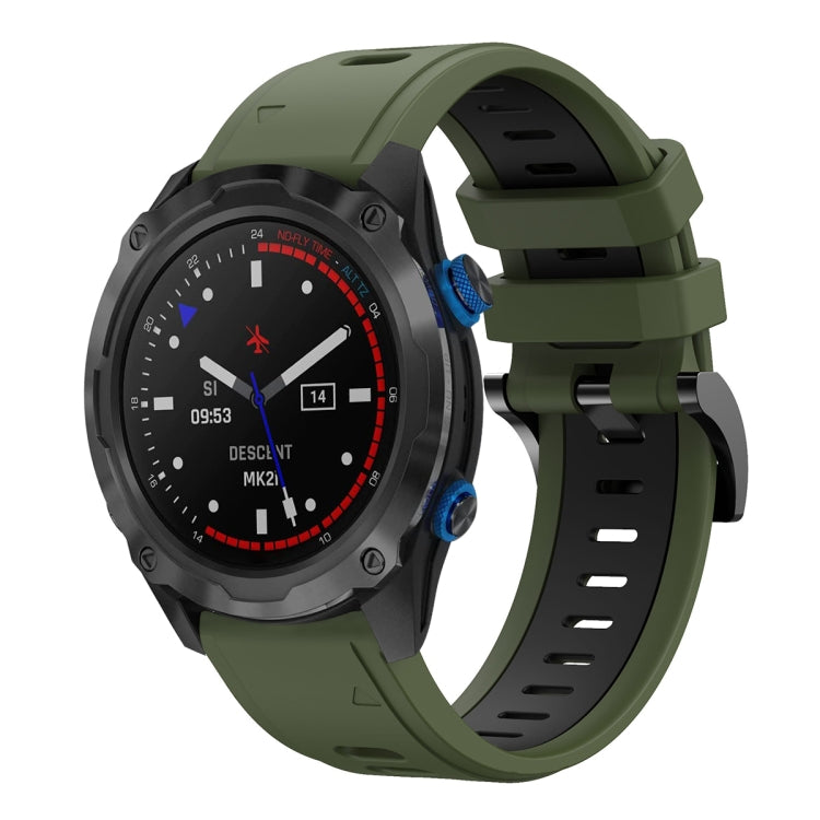 For Garmin Descent MK 2i 26mm Two-Color Sports Silicone Watch Band