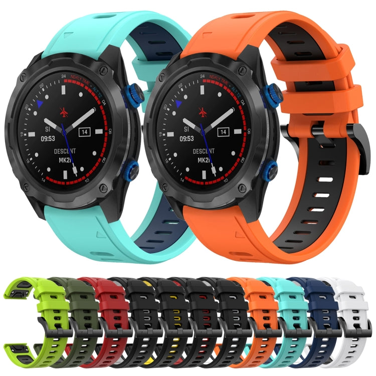 For Garmin Descent MK 2i 26mm Two-Color Sports Silicone Watch Band