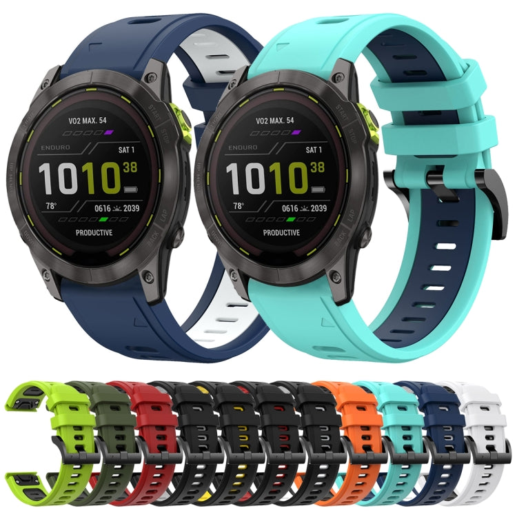 For Garmin Enduro 2 26mm Two-Color Sports Silicone Watch Band