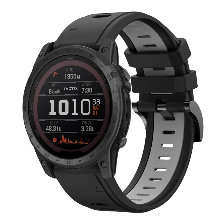 For Garmin TACTIX 7 / 7Pro 26mm Two-Color Sports Silicone Watch Band