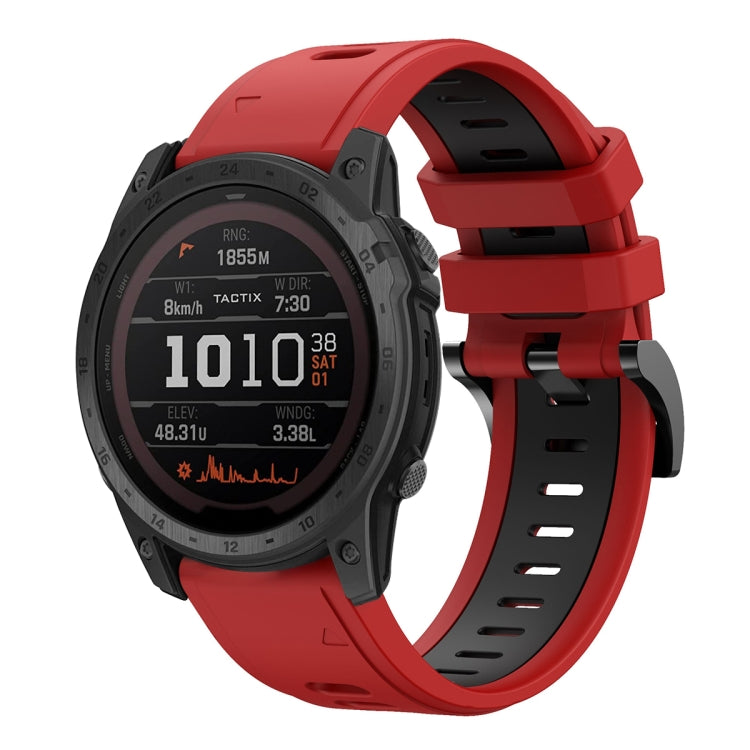 For Garmin TACTIX 7 / 7Pro 26mm Two-Color Sports Silicone Watch Band
