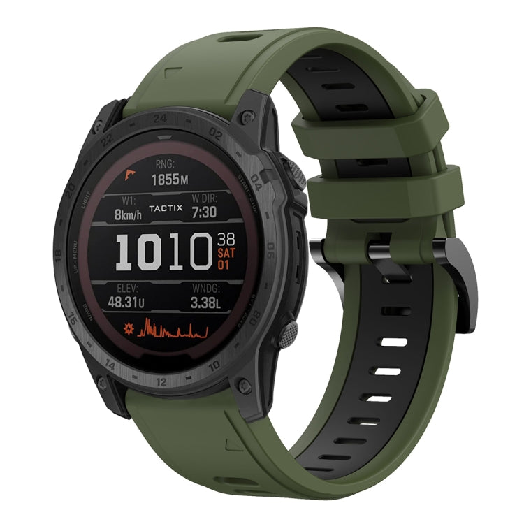 For Garmin TACTIX 7 / 7Pro 26mm Two-Color Sports Silicone Watch Band
