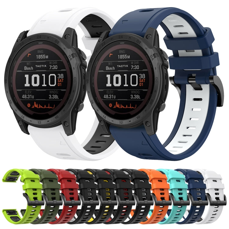 For Garmin TACTIX 7 / 7Pro 26mm Two-Color Sports Silicone Watch Band