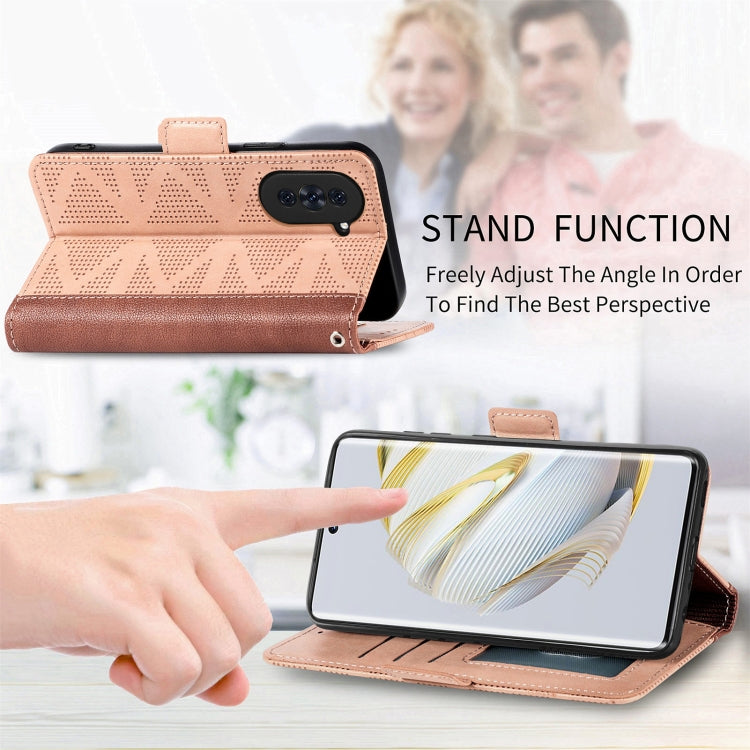 For Huawei Nova 10 Grid Leather Flip Phone Case