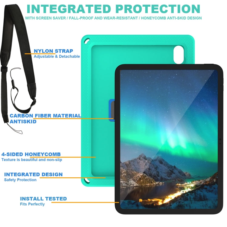 For iPad 10th Gen 10.9 2022 360 Rotation Stand EVA Hard PC Tablet Case with Strap