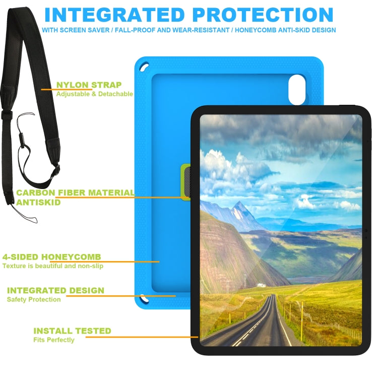 For iPad 10th Gen 10.9 2022 360 Rotation Stand EVA Hard PC Tablet Case with Strap