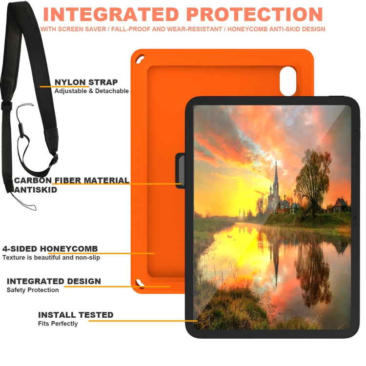 For iPad 10th Gen 10.9 2022 360 Rotation Stand EVA Hard PC Tablet Case with Strap