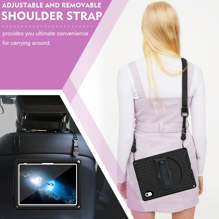 For iPad 10th Gen 10.9 2022 360 Rotation Stand EVA Hard PC Tablet Case with Strap