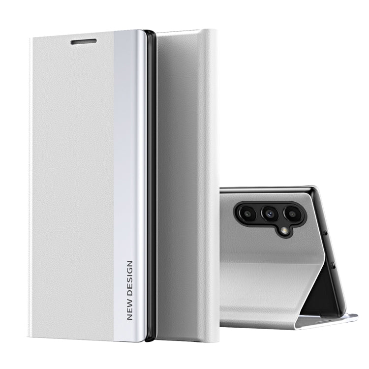 For Samsung Galaxy A14 5G Side Electroplated Magnetic Leather Phone Case
