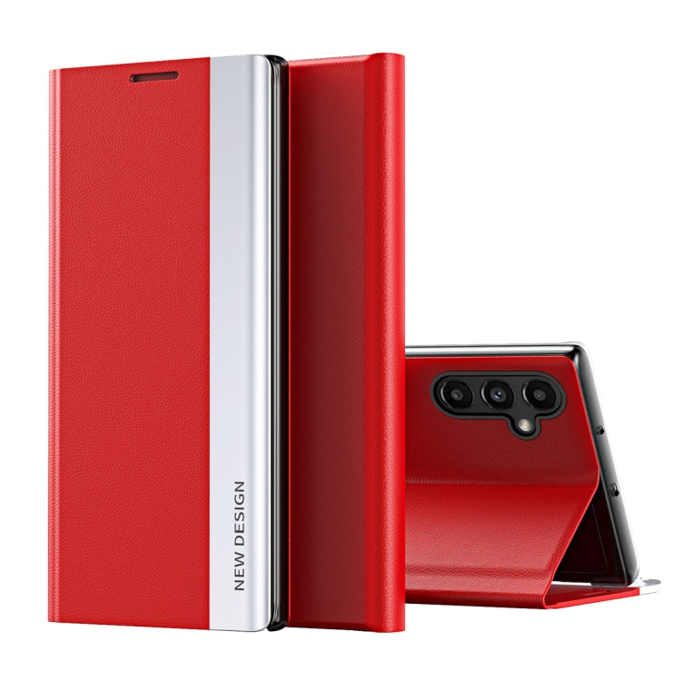 For Samsung Galaxy A14 5G Side Electroplated Magnetic Leather Phone Case