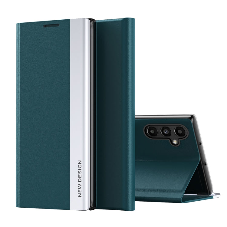 For Samsung Galaxy A14 5G Side Electroplated Magnetic Leather Phone Case