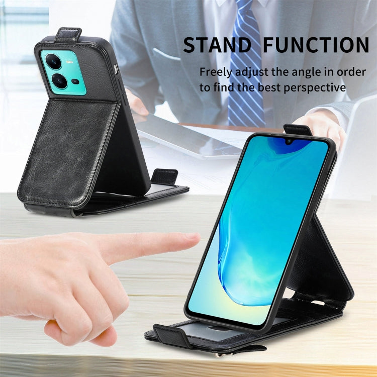 For vivo V25 Zipper Wallet Vertical Flip Leather Phone Case