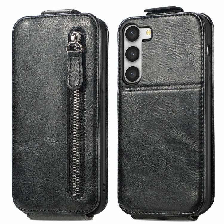 For Samsung Galaxy S23+ 5G Zipper Wallet Vertical Flip Leather Phone Case