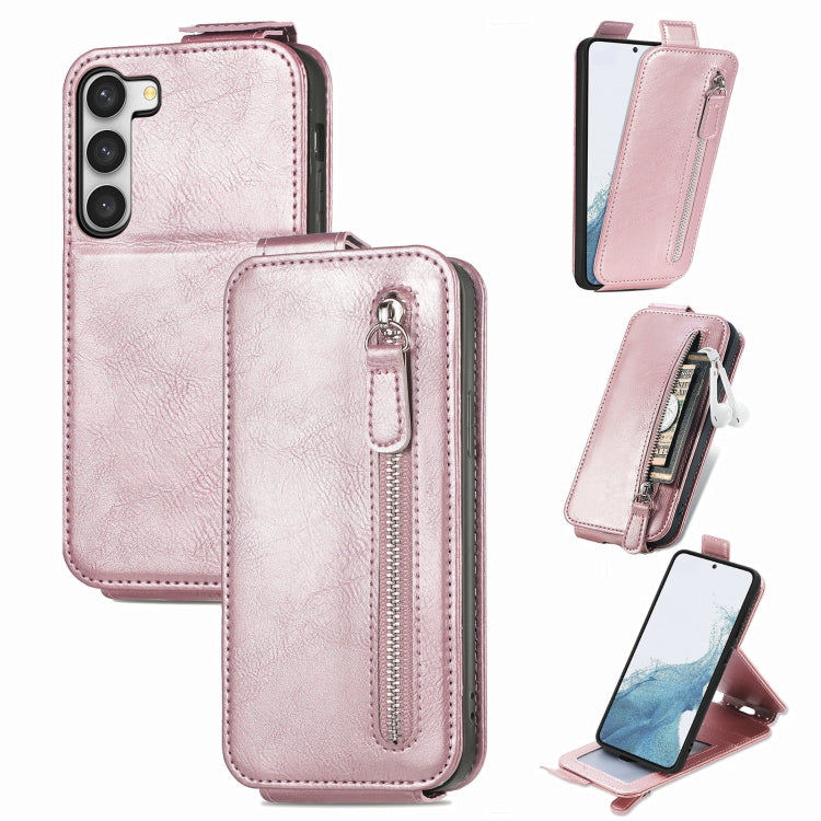 For Samsung Galaxy S23+ 5G Zipper Wallet Vertical Flip Leather Phone Case