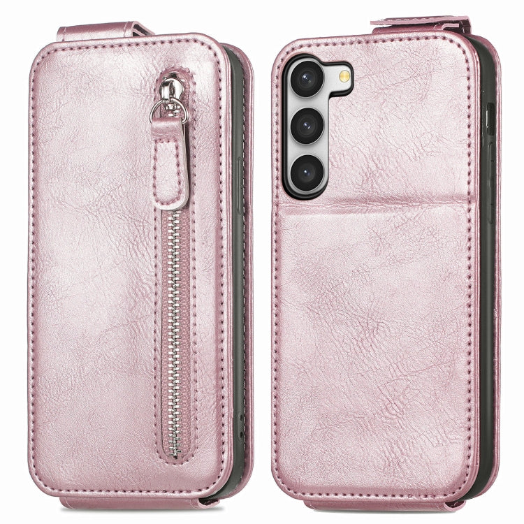 For Samsung Galaxy S23+ 5G Zipper Wallet Vertical Flip Leather Phone Case