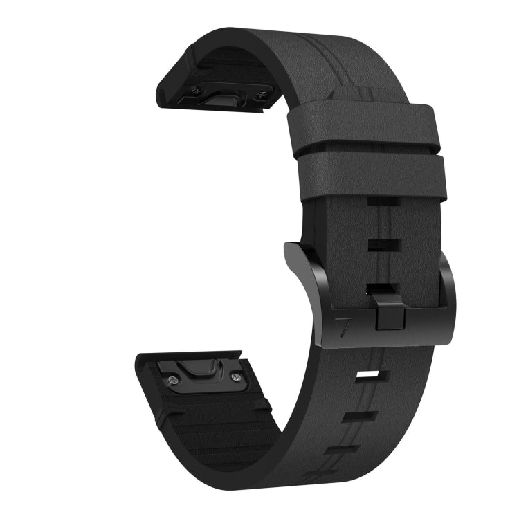 For Garmin EPIX Gen 2 22mm Leather Steel Buckle Watch Band