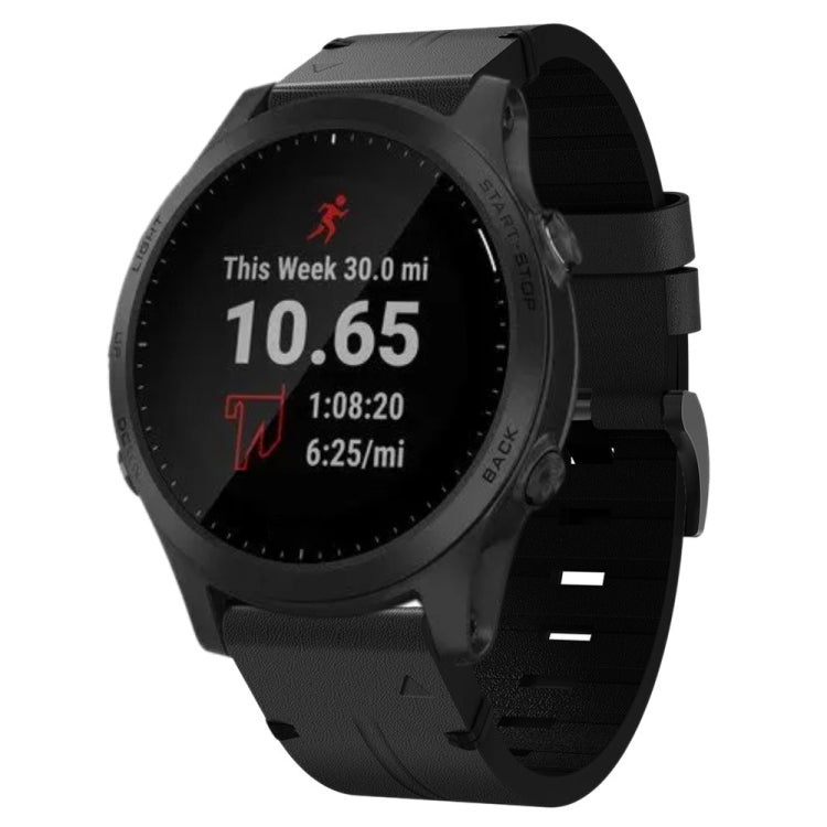For Garmin Forerunner 945 22mm Leather Steel Buckle Watch Band