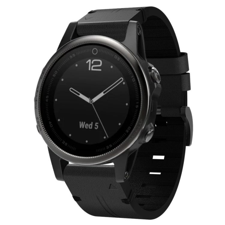 For Garmin Fenix 5S 20mm Leather Steel Buckle Watch Band