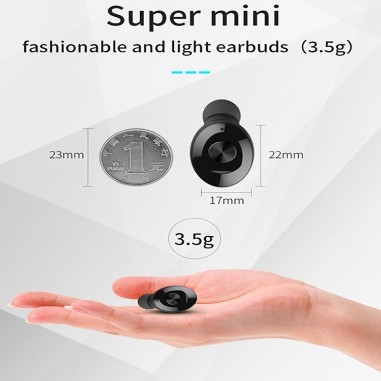XG12 TWS Portable In-Ear Bluetooth 5.0 Mini Wireless Binaural Sports Headphones(Black)