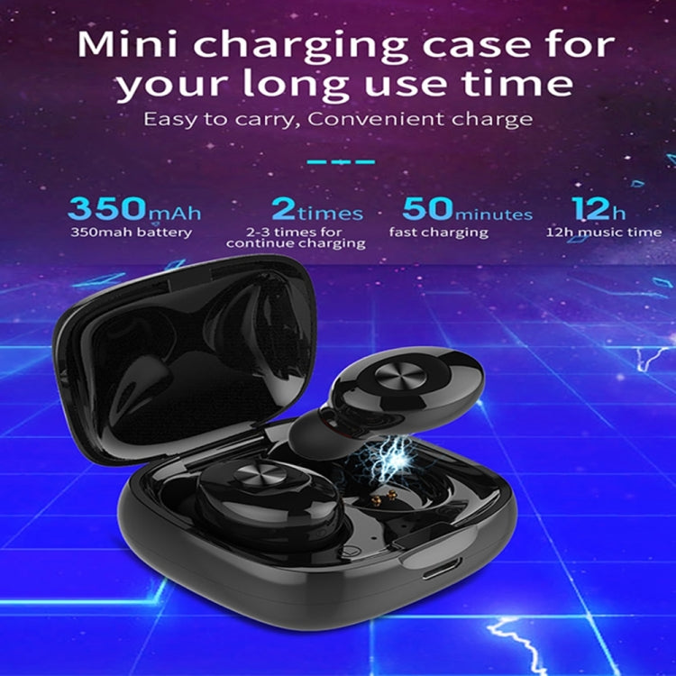 XG12 TWS Portable In-Ear Bluetooth 5.0 Mini Wireless Binaural Sports Headphones(Black)