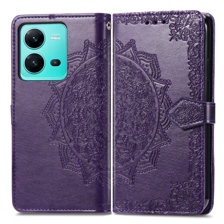 For vivo V25 Mandala Flower Embossed Leather Phone Case