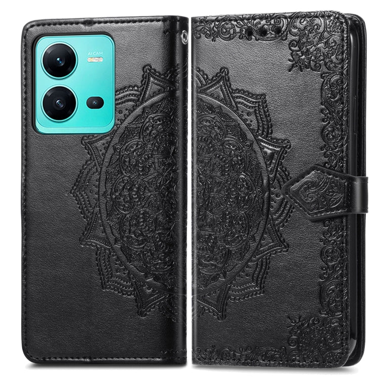 For vivo V25 Mandala Flower Embossed Leather Phone Case