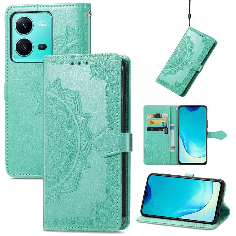 For vivo V25 Mandala Flower Embossed Leather Phone Case