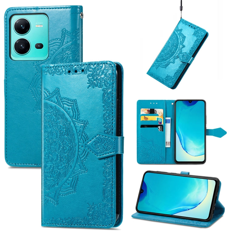 For vivo V25 Mandala Flower Embossed Leather Phone Case