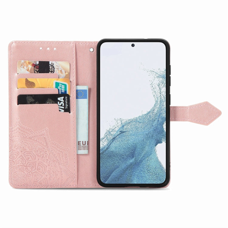 For Samsung Galaxy S23 5G Mandala Flower Embossed Leather Phone Case