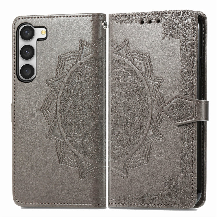 For Samsung Galaxy S23 5G Mandala Flower Embossed Leather Phone Case