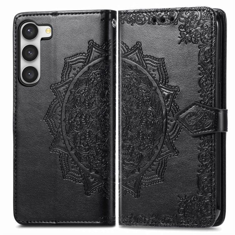 For Samsung Galaxy S23 5G Mandala Flower Embossed Leather Phone Case