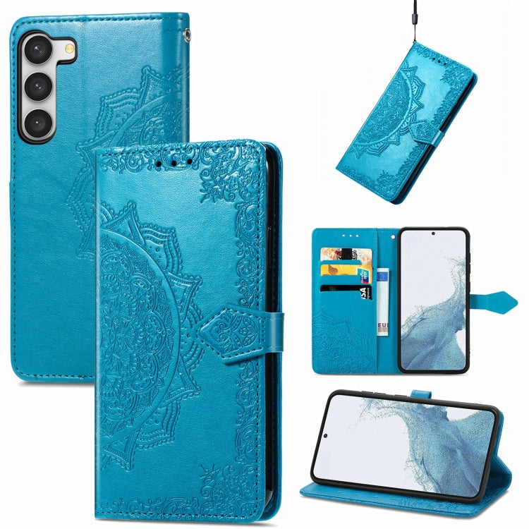 For Samsung Galaxy S23 5G Mandala Flower Embossed Leather Phone Case