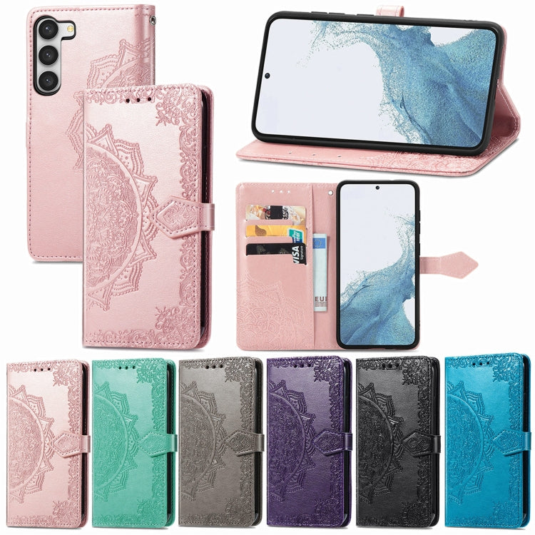 For Samsung Galaxy S23 Plus 5G Mandala Flower Embossed Leather Phone Case