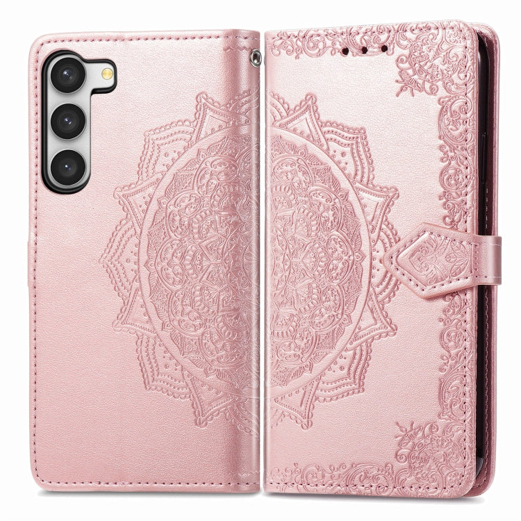 For Samsung Galaxy S23 Ultra 5G Mandala Flower Embossed Leather Phone Case