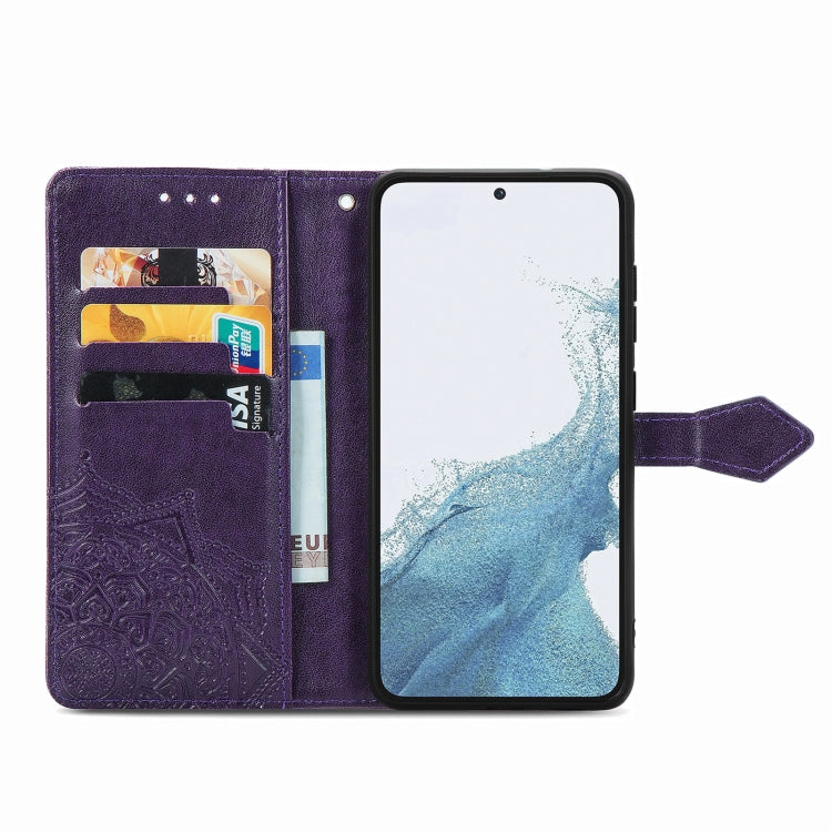 For Samsung Galaxy S23 Ultra 5G Mandala Flower Embossed Leather Phone Case