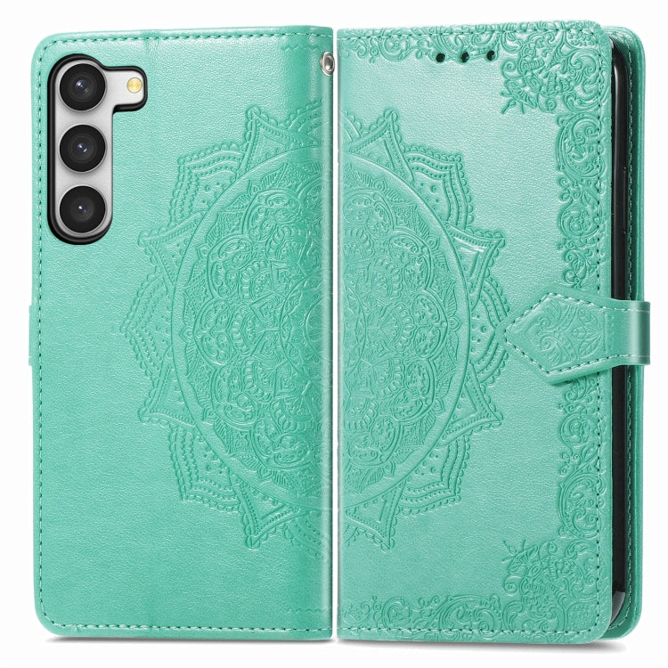 For Samsung Galaxy S23 Ultra 5G Mandala Flower Embossed Leather Phone Case