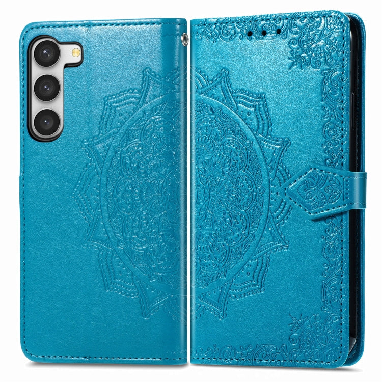 For Samsung Galaxy S23 Ultra 5G Mandala Flower Embossed Leather Phone Case
