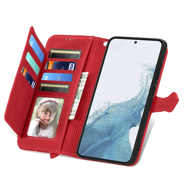For Samsung Galaxy S23 Plus 5G Embossed Flower Zipper Leather Phone Case