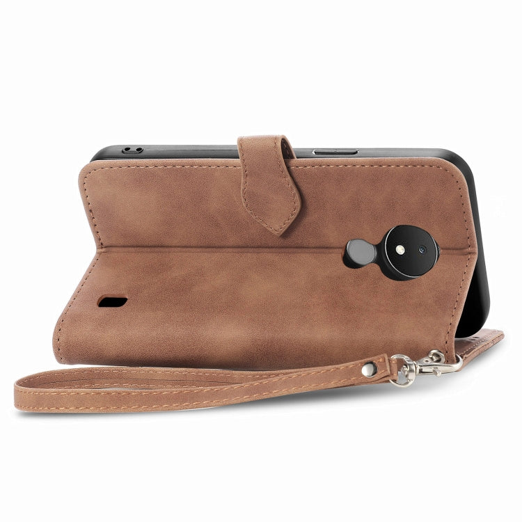 For Nokia C21 Embossed Flower Zipper Leather Phone Case