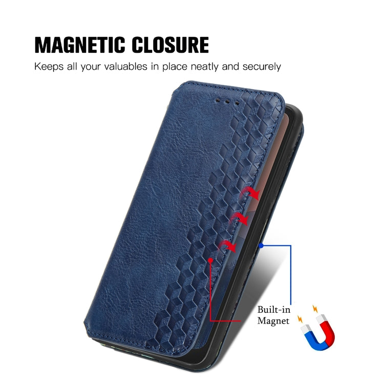 For Nokia C21 Cubic Grid Pressed Magnetic Leather Phone Case